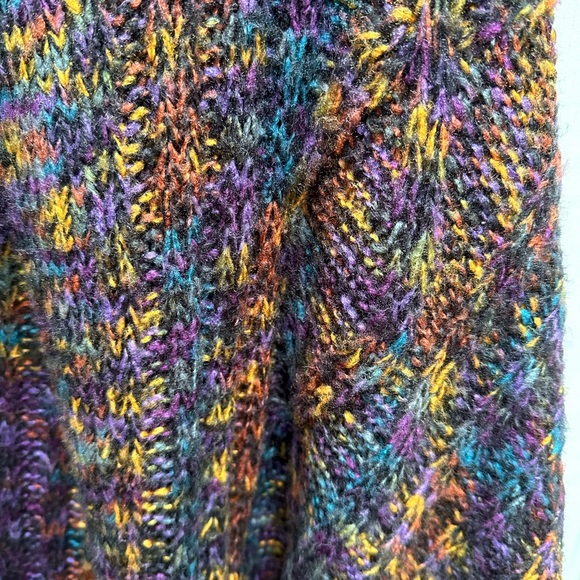 Long Hooded Knit Poncho - Picture 3 of 3